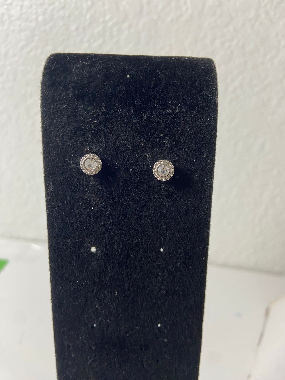 Silver Plated Austrian Crystal Stud Earrings - New